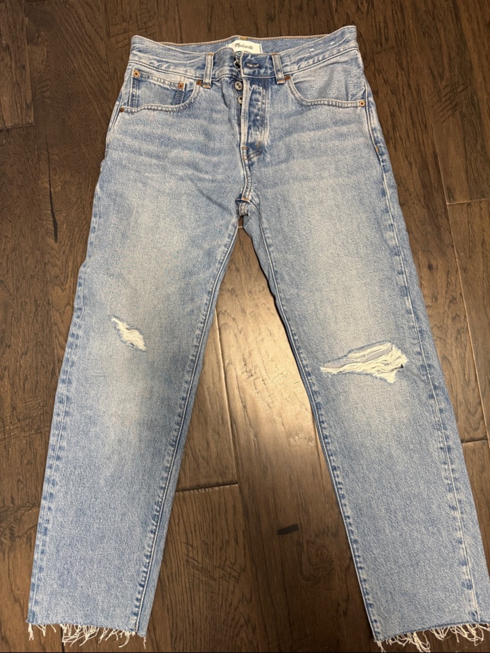Vintage Light Wash Distressed Men’s Jeans